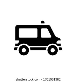 Ambulance Vector Solid illustration. Corona virus icon. 