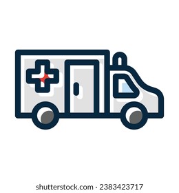 Ambulance Vector Thick Line Filled Dark Colors Icons For Personal And Commercial Use.
