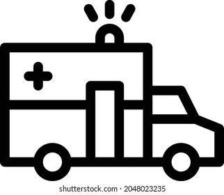 ambulance vector thin line icon