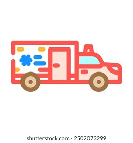 ambulance vehicle color icon vector. ambulance vehicle sign. isolated symbol illustration