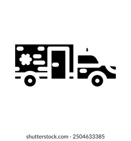 ambulance vehicle glyph icon vector. ambulance vehicle sign. isolated symbol illustration