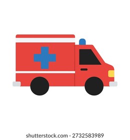 Ambulance vehicle icon flat design medical