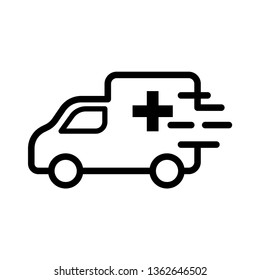 Ambulance Vehicle Icon Vector