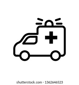 Ambulance Vehicle Icon Vector