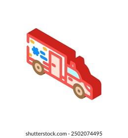 ambulance vehicle isometric icon vector. ambulance vehicle sign. isolated symbol illustration