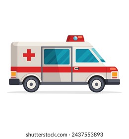 Ambulance vehicle road Transport vector illustration.