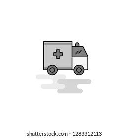 Ambulance  Web Icon. Flat Line Filled Gray Icon Vector