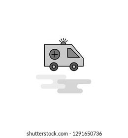 Ambulance  Web Icon. Flat Line Filled Gray Icon Vector