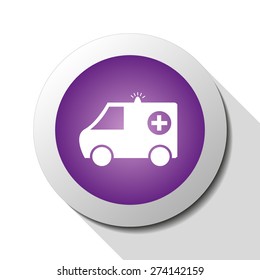 Ambulance, web icon. Vector design