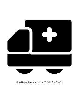 ambulance of world health day solid icon style