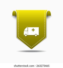 Ambulance Yellow Vector Icon Design