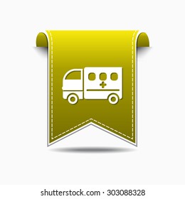 Ambulance Yellow Vector Icon Design