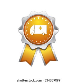 Ambulance Yellow Vector Icon Design