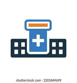 Ambulatory, Dispensaries, Dispensary Icon. Simple Editable Vector Graphics.