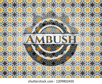 Ambush arabic emblem. Arabesque decoration.