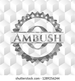 Ambush grey emblem with cube white background