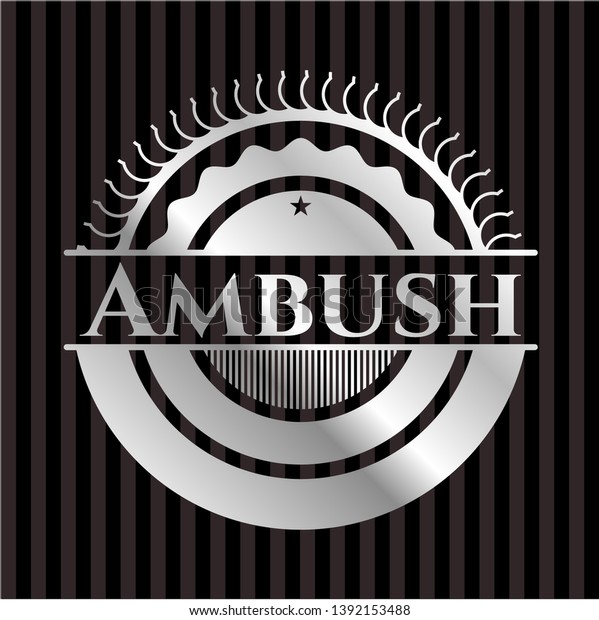 Ambush Silvery Badge Emblem Vector Illustration Stock Vector (Royalty ...