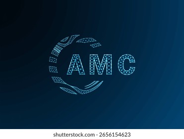 AMC low poly letter logo vector design. AMC lower poly logo design. AMC unique low poly logo design.