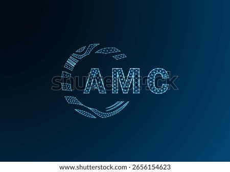AMC low poly letter logo vector design. AMC lower poly logo design. AMC unique low poly logo design.