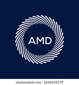 Design de logotipo AMD, logotipo simples e moderno AMD. Design de alfabeto luxuoso AMD