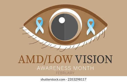 Amd  Low vision awareness month. background, banner, card, poster, template. Vector illustration.