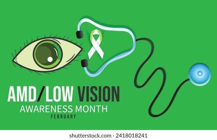 AMD Low vision awareness month. background, banner, card, poster, template. Vector illustration.