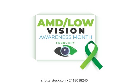AMD Mes de conciencia de baja visión. fondo, banner, tarjeta, afiche, plantilla. Ilustración vectorial.