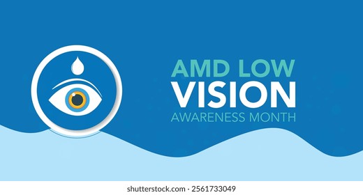 AMD Low vision awareness month observed each year during February. Vector illustration banner, Holiday, poster, card and background design.