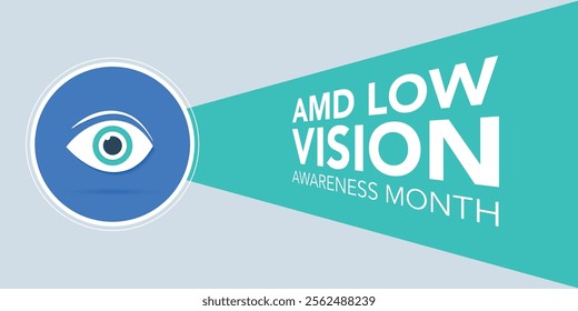 AMD Low vision awareness month observed each year during February. Vector illustration banner, Holiday, poster, card and background design.