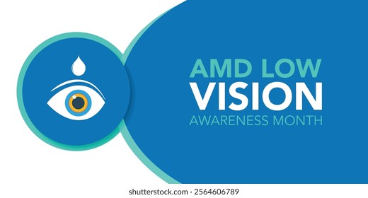 AMD Low vision awareness month observed each year during February. Vector illustration banner, Holiday, poster, card and background design.