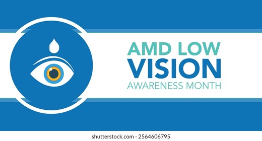 AMD Low vision awareness month observed each year during February. Vector illustration banner, Holiday, poster, card and background design.