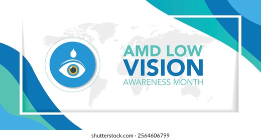 AMD Low vision awareness month observed each year during February. Vector illustration banner, Holiday, poster, card and background design.