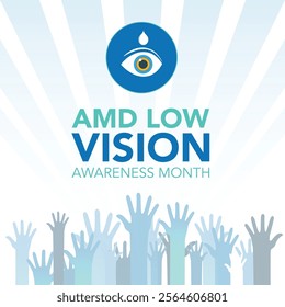 AMD Low vision awareness month observed each year during February. Vector illustration banner, Holiday, poster, card and background design.