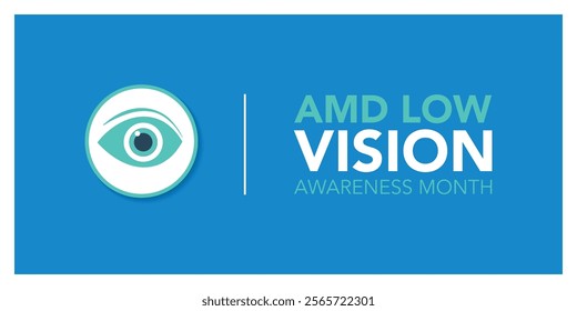 AMD Low vision awareness month observed each year during February. Vector illustration banner, Holiday, poster, card and background design.