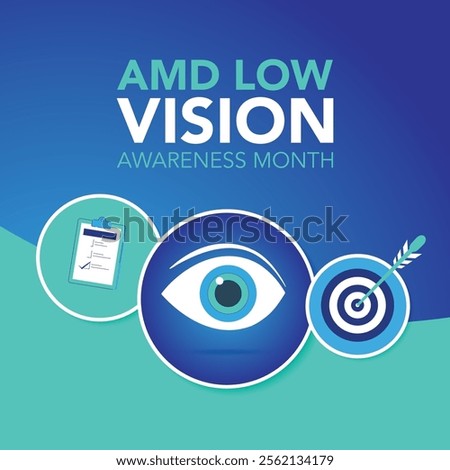 AMD Low vision awareness month observed each year during February. Vector illustration banner, Holiday, poster, card and background design.