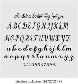 Amdeira Script is a bold style script font. elegant, simple and slightly vintage look. This font is equipped with open types such as: ligature, Stylistic Sets, Last alternative. In addition, this font