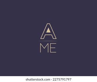 AME letter logo design modern minimalist vector images