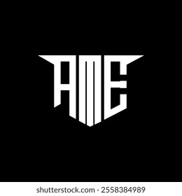 AME letter logo design with white background in illustrator, vector logo modern alphabet font overlap style, calligraphy designs for logo, Poster, Invitation, etc.