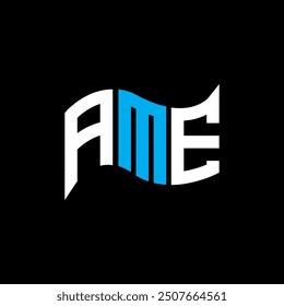 AME logo design, AME simple and modern logo. AME luxurious alphabet design  
