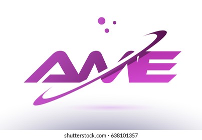 ame a m e  alphabet letter logo combination purple pink creative text dots company vector icon design template