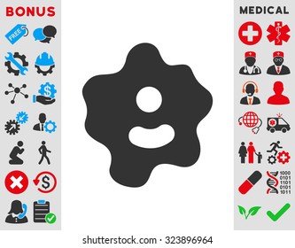 Ameba vector icon. Style is bicolor flat symbol, blue and gray colors, rounded angles, white background.