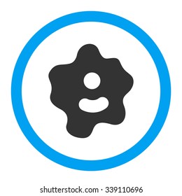 Ameba vector icon. Style is bicolor flat rounded symbol, blue and gray colors, rounded angles, white background.