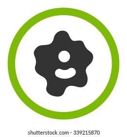 Ameba vector icon. Style is bicolor flat rounded symbol, eco green and gray colors, rounded angles, white background.