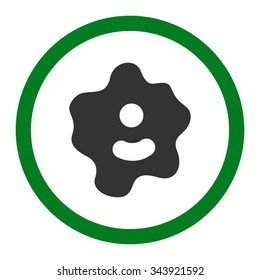 Ameba vector icon. Style is bicolor flat rounded symbol, green and gray colors, rounded angles, white background.
