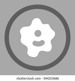 Ameba vector icon. Style is bicolor flat rounded symbol, dark gray and white colors, rounded angles, silver background.