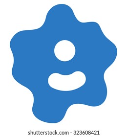 Ameba vector icon. Style is flat symbol, smooth blue color, rounded angles, white background.