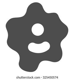 Ameba vector icon. Style is flat symbol, gray color, rounded angles, white background.