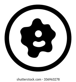Ameba vector icon. Style is flat rounded symbol, black color, rounded angles, white background.