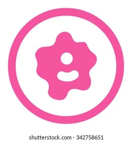 Ameba vector icon. Style is flat rounded symbol, pink color, rounded angles, white background.