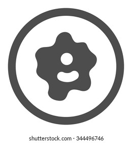 Ameba vector icon. Style is flat rounded symbol, gray color, rounded angles, white background.